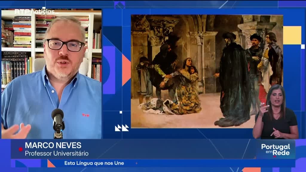 Imagem de Esta Língua Que Nos Une - Expressões: "Velho do Restelo", "Lutar contra moinhos de vento", "Conselheiro Acácio" e "O Rei vai nú"