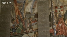 Pintura de Almada Negreiros nas Gares Martimas de Alcntara e da Rocha Conde de bidos