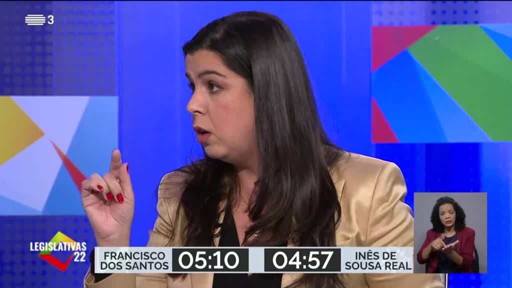 Imagem de Legislativas 22 - Debates RTP - Francisco dos Santos x Inês de Sousa Real