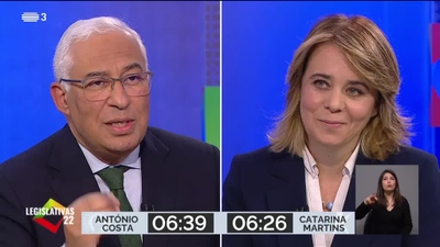 Legislativas 22 - Debates RTP - António Costa x Catarina Martins