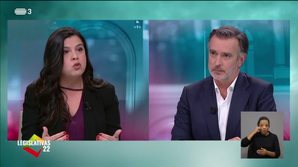 Imagem de Legislativas 22 - Debates SIC/ SIC NOTÍ - Inês Sousa Real x João Cotrim de Figueiredo