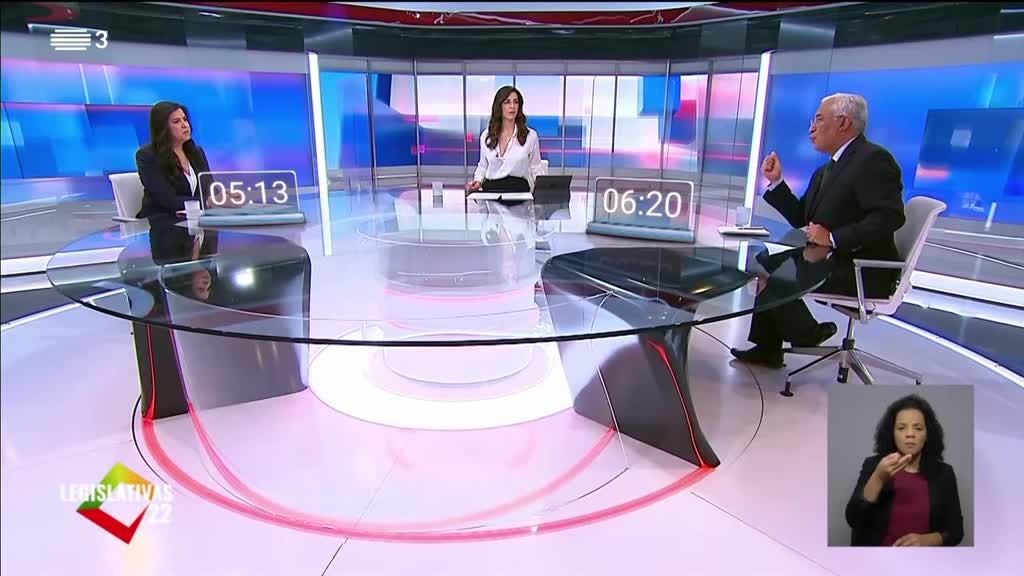 Imagem de Legislativas 22 - Debates SIC/ SIC NOTÍ - António Costa x Inês Sousa Real