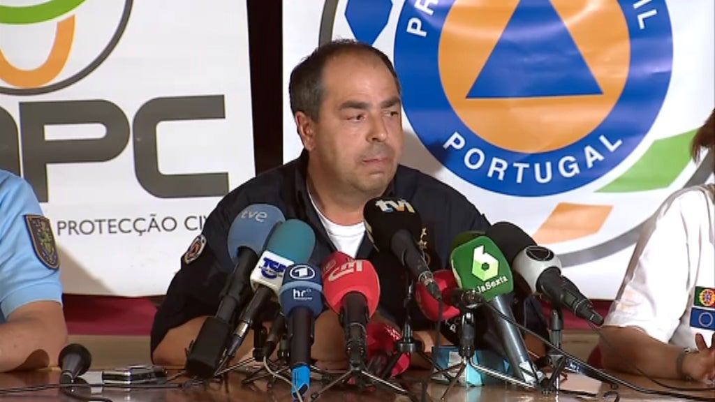 Conferência de imprensa da Proteção Civil