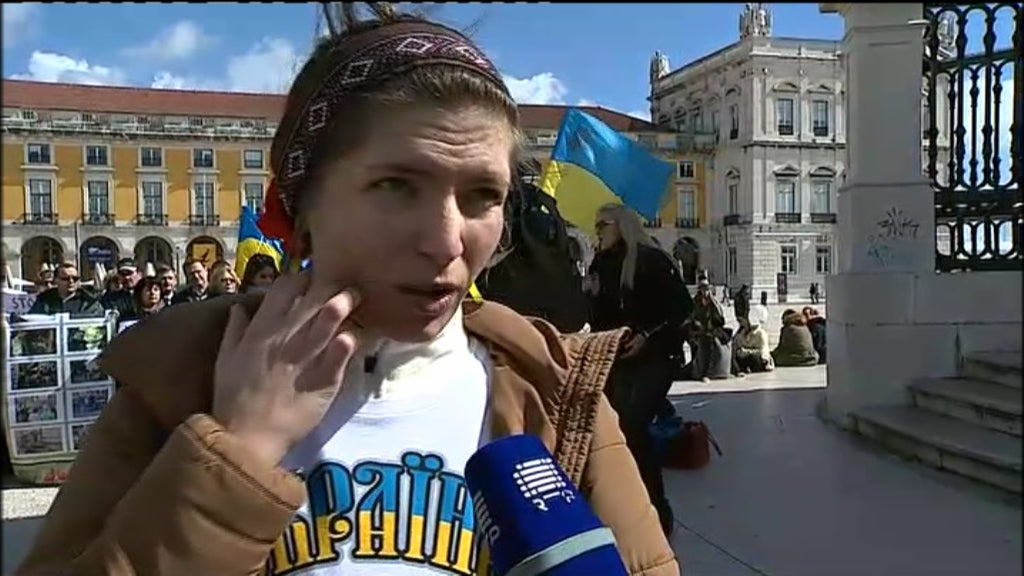 Protesto de ucranianos em Lisboa