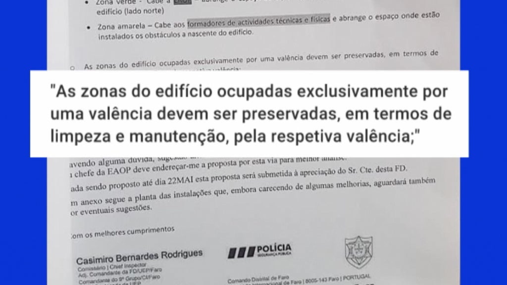 Polícias asseguram limpeza de esquadra em Faro