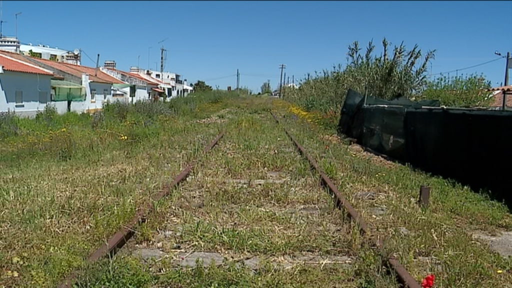 Traçado do comboio contestado em  Évora