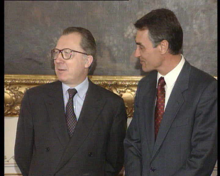 Chegada de Jacques Delors a Portugal