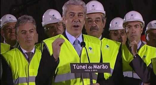 José Sócrates no túnel do Marão