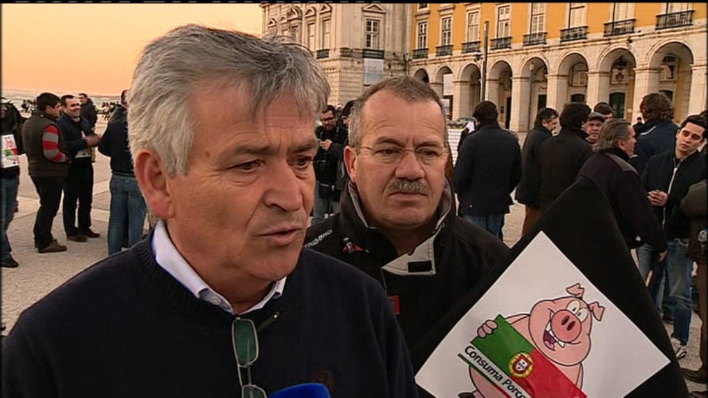 Protesto de suinicultores em Lisboa