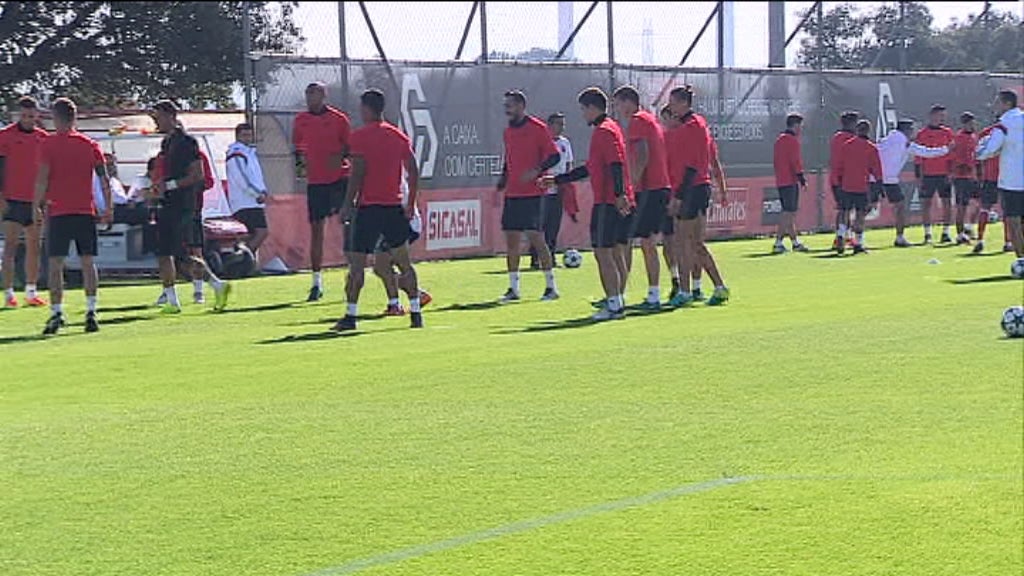 Futebol: treino do Benfica