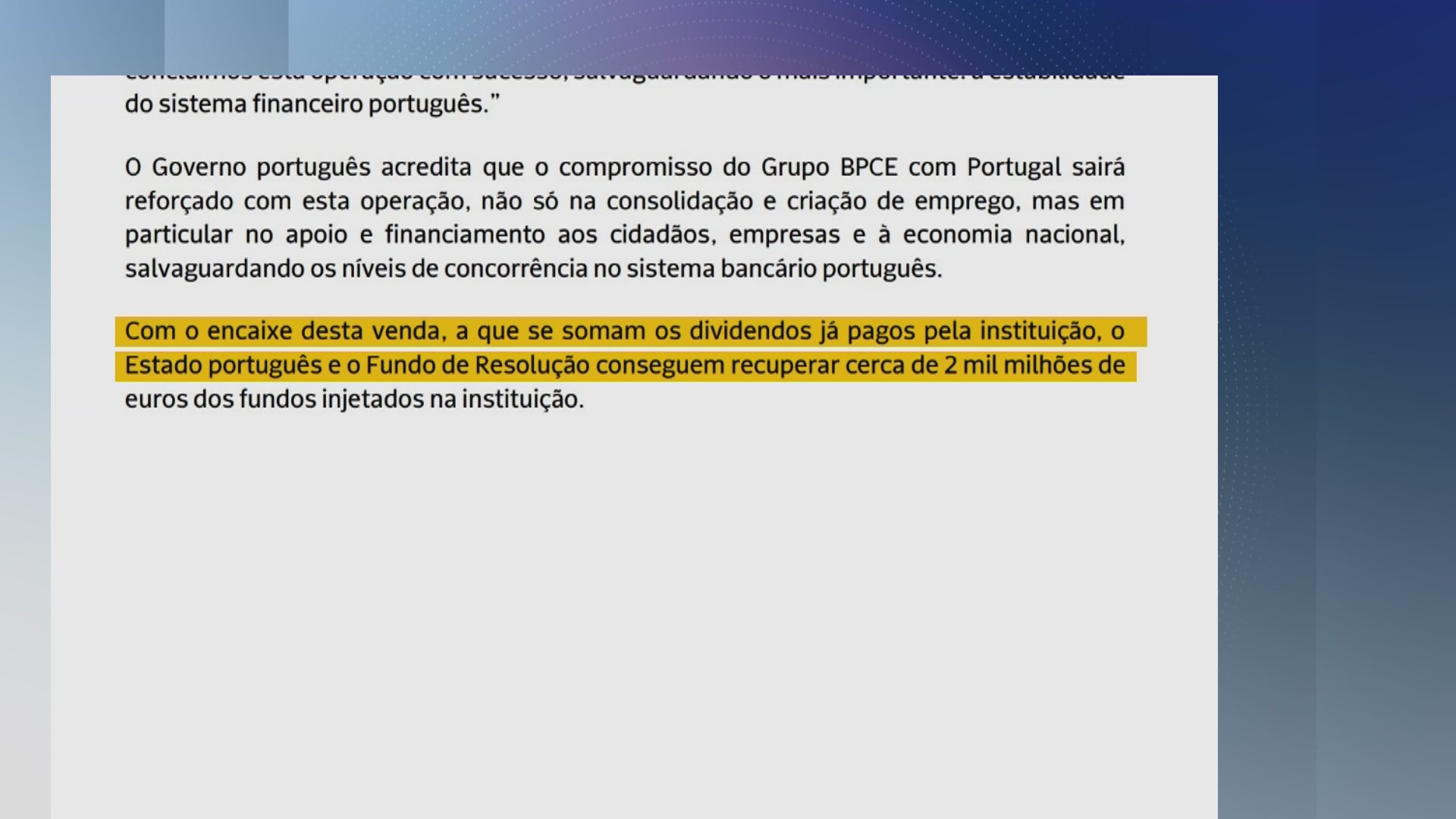 Venda do Novo Banco