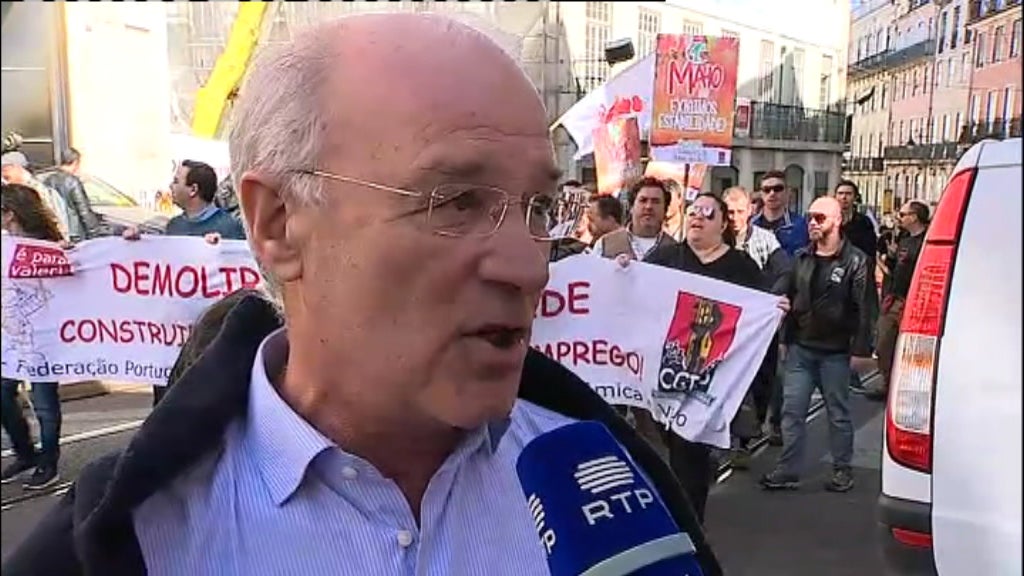 Trabalhadores temporários dos Call Centers em protesto