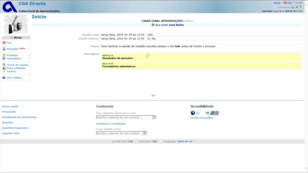 Simulador de reformas da CGA