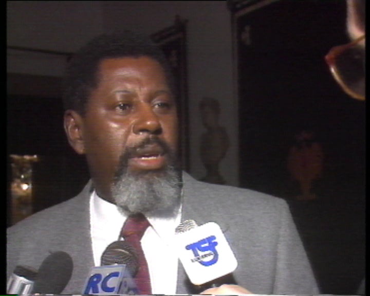 Encontro entre Mário Soares, Rui Mingas e Alicerces Mango