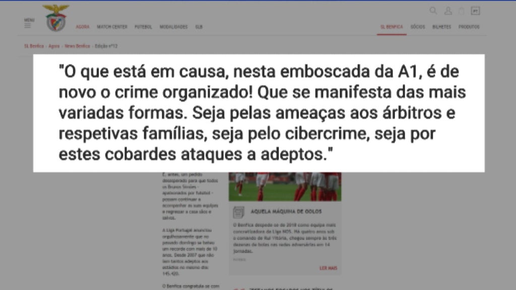 Adepto do Benfica agredido