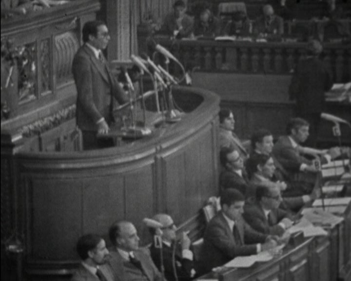 Mota Pinto na apresentação do programa do IV Governo Constitucional