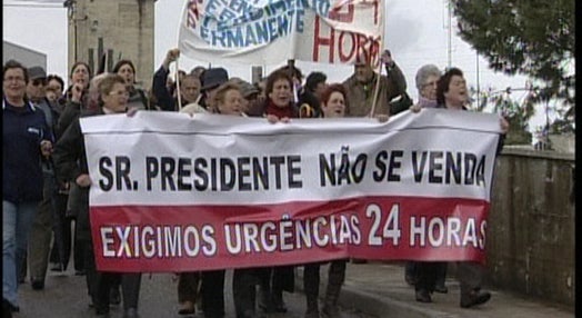 Protestos em Valença contra o encerramento do Serviço de Atendimento Permanente