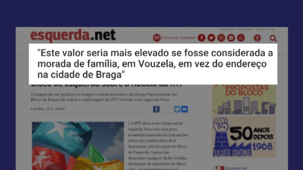 Deputados com moradas falsas