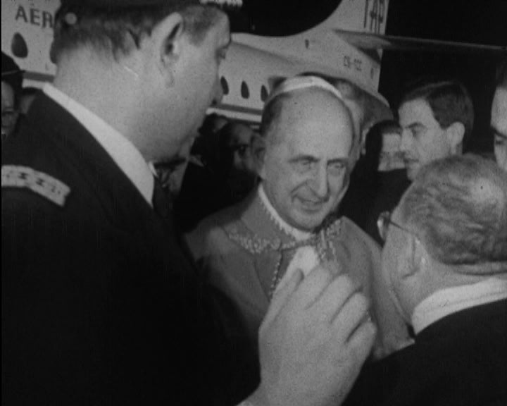 Chegada do Papa Paulo VI a Roma