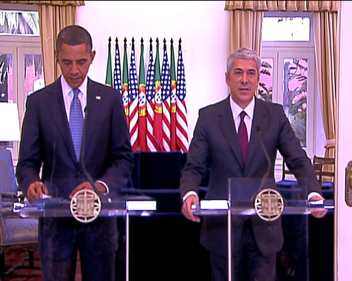 José Sócrates recebe Barack Obama