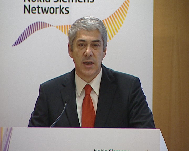 José Sócrates na inauguração das instalações da Nokia Siemens