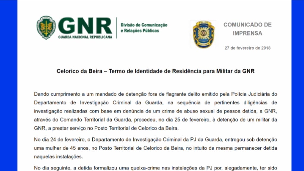 GNR suspeito de abuso sexual