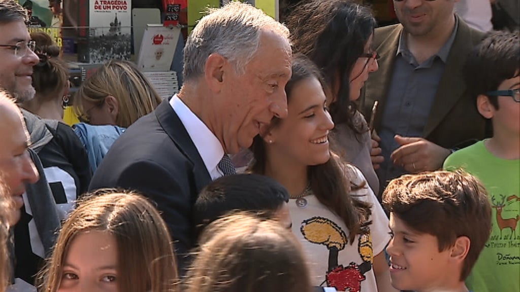 Marcelo Rebelo de Sousa na Feira do Livro