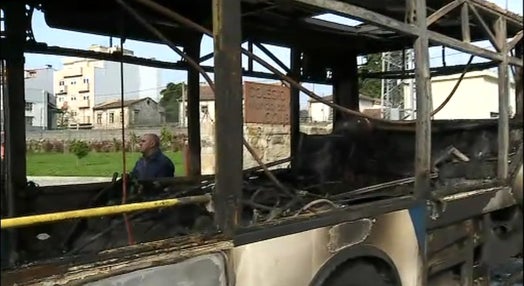 Incêndio em autocarro de passageiros em Rio Tinto