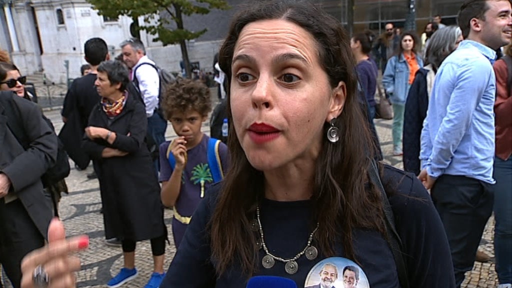 Manifestação contra Jair Bolsonaro em Lisboa