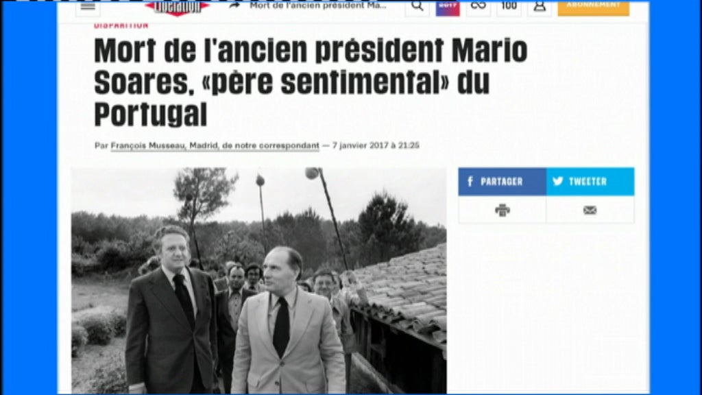 Morte de Mário Soares na imprensa internacional