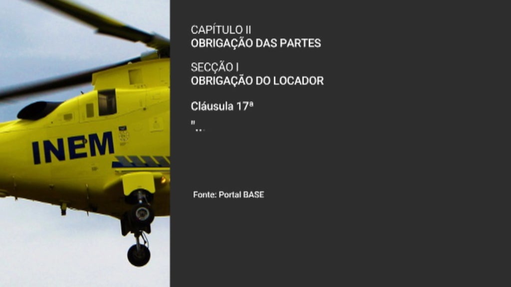 Helicóptero do INEM parado