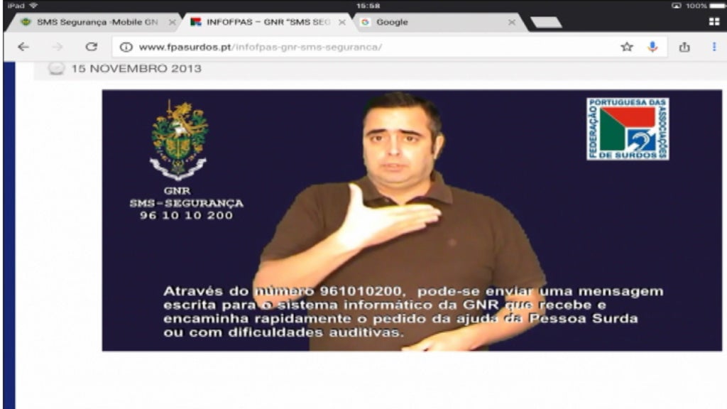SMS Segurança para deficientes auditivos