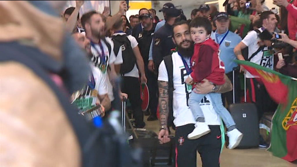 Futsal: chegada da Seleção a Lisboa