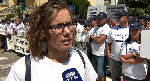 Manifestação de produtores de leite no Porto