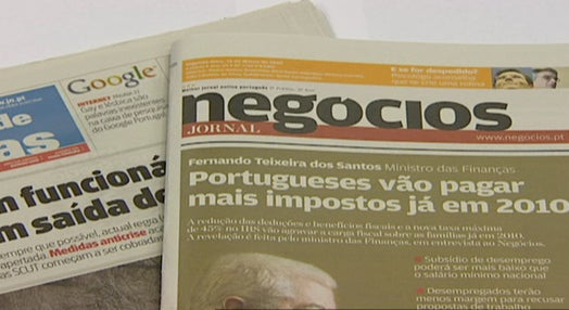 Entrevista de Teixeira dos Santos ao “Jornal de Negócios”