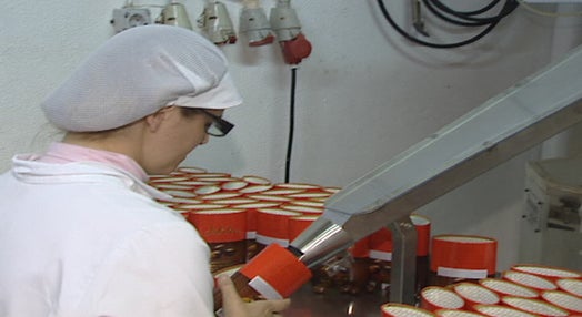 Fabrico de amêndoas de chocolate