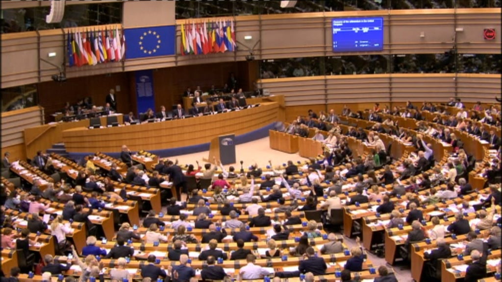 Votação no Parlamento Europeu para saída do Reino Unido da UE