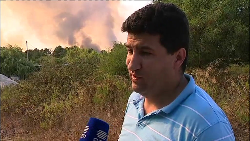 Incêndio florestal em Sesimbra
