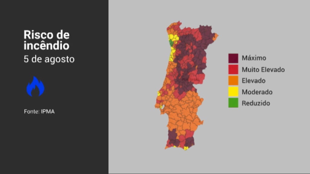 Estado de alerta para risco de incêndios