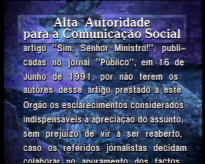 Comunicado da Alta Autoridade para a Comunicação Social