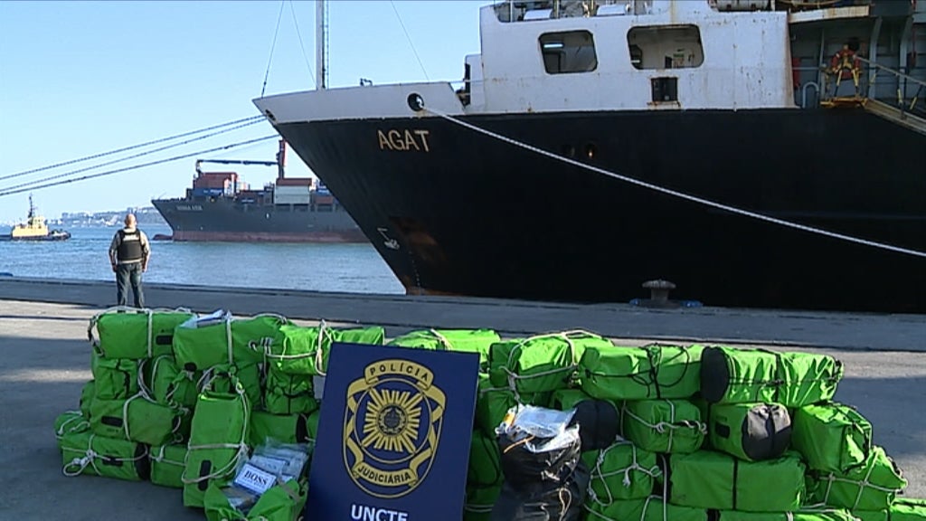 Apreensão de cocaína no porto de Lisboa