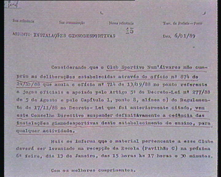 Escola Preparatória de Maria Lamas cessa parceria com o Clube Sportico Nun’Álvares