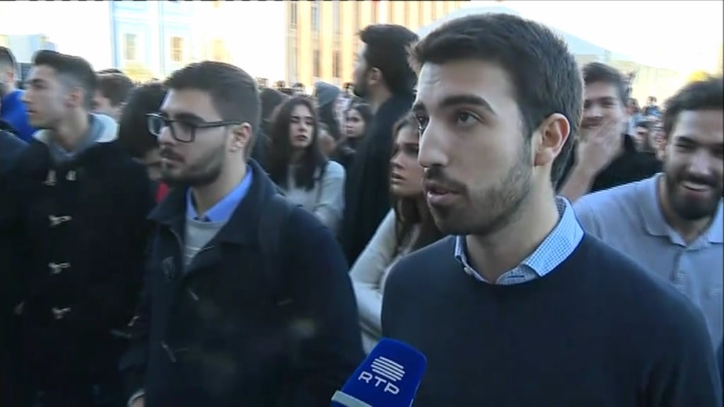 Protesto dos estudantes da Faculdade de Direito em Lisboa