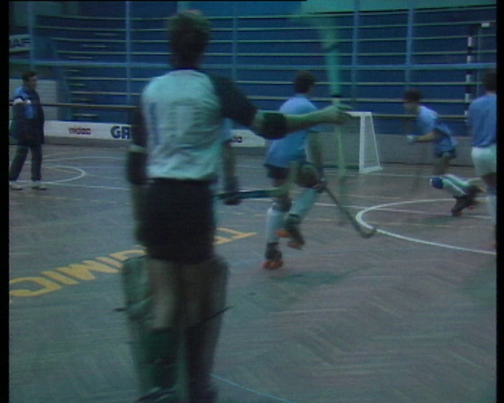 Treino da seleção de juvenis de hóquei em patins