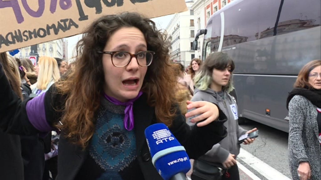 Manifestação de mulheres em Espanha