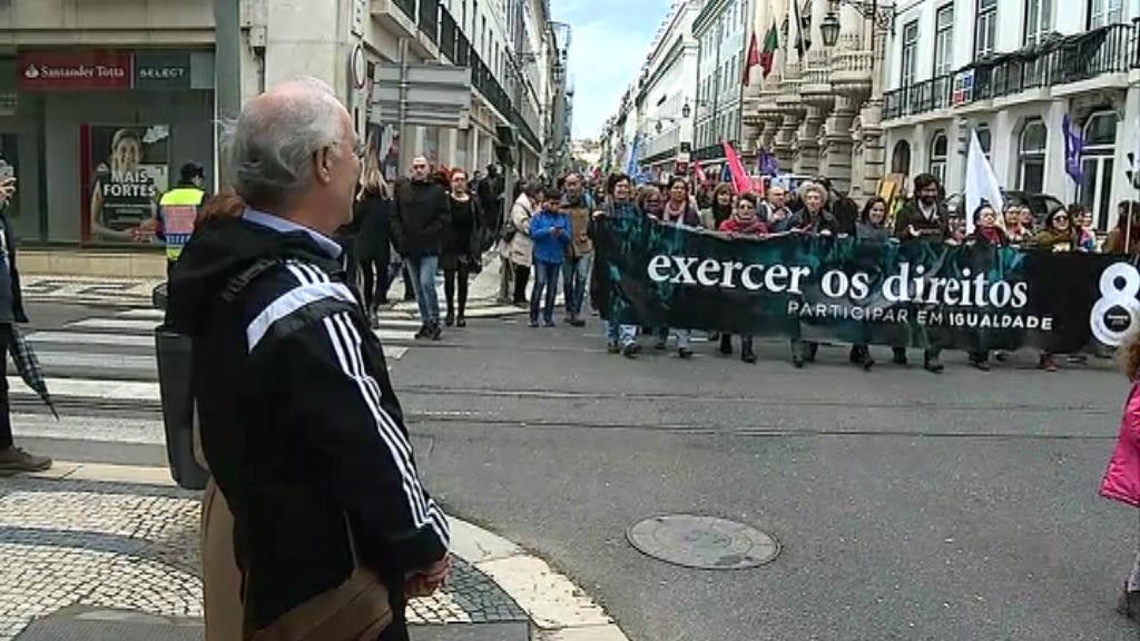 Manifestação pelos direitos das mulheres