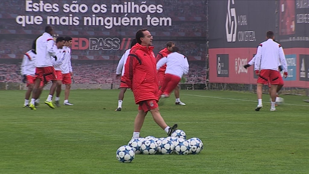 Futebol: treino do Benfica