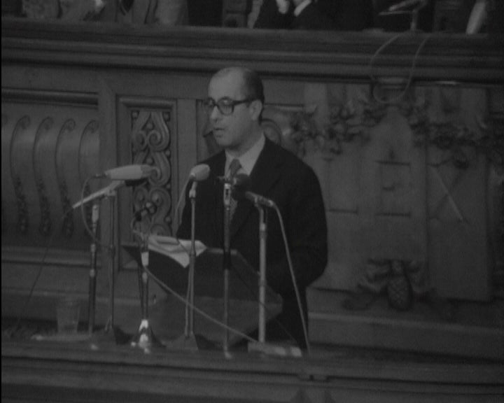 Manuel Jacinto Nunes na apresentação do programa do IV Governo Constitucional