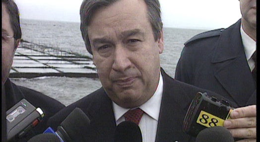 António Guterres visita obras do porto de Setúbal