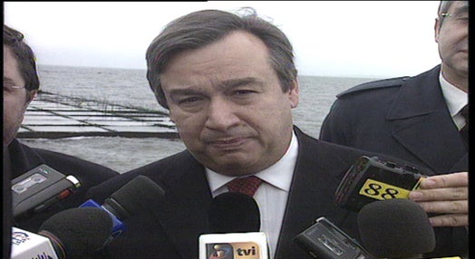 António Guterres visita obras do porto de Setúbal